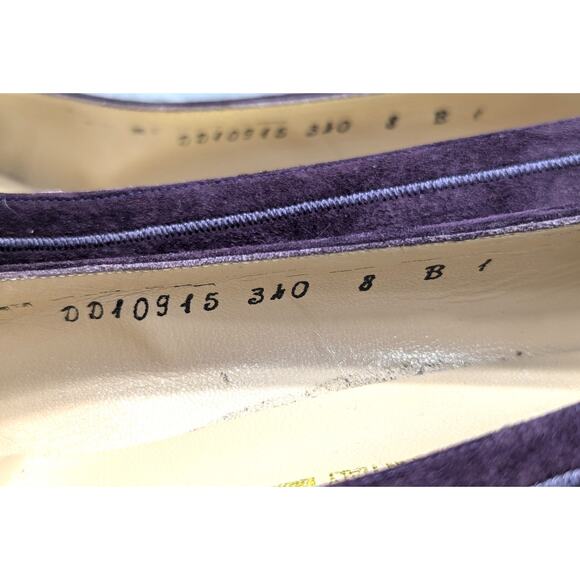 FERRAGAMO Womens Pumps - Purple, Suede Leather, Heels, Florence Italy, Size 8 - Picture 7 of 8